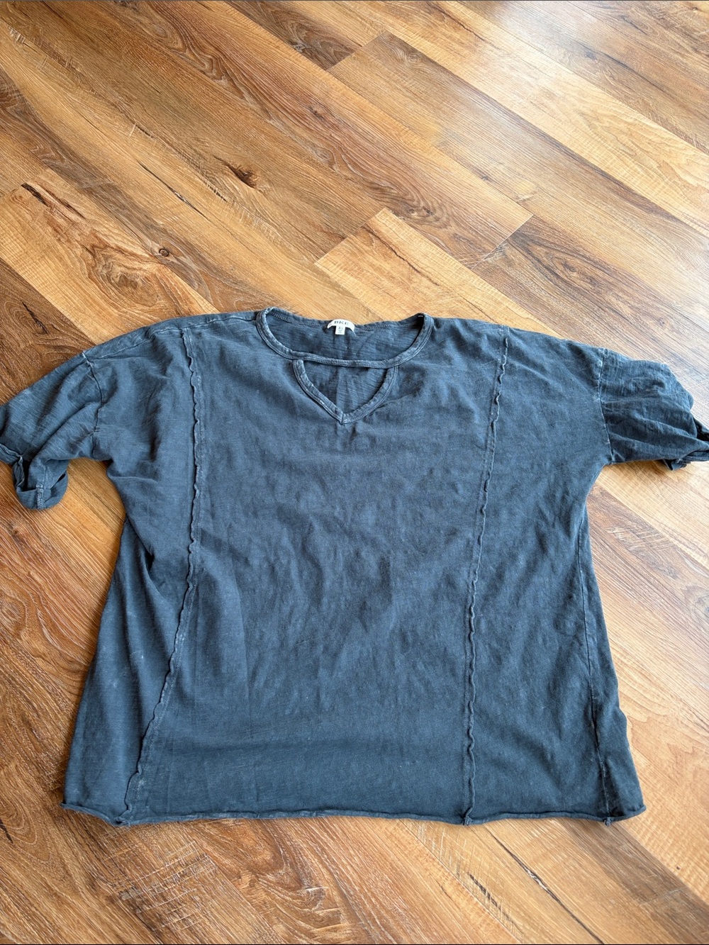BKE Washed blue Boxy Short Sleeve Tee